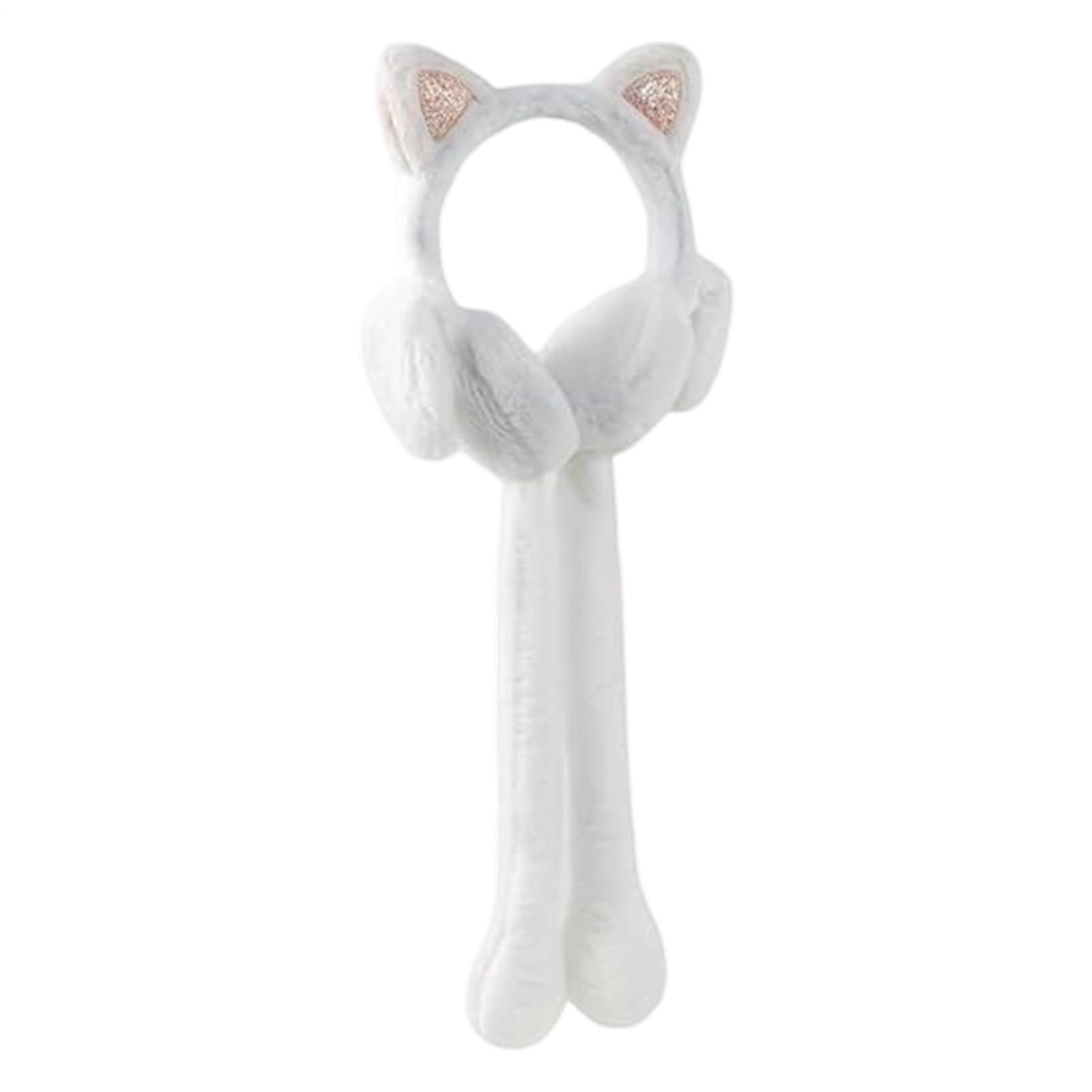 Orejeras de invierno para mujer de peluche con diadema ligera y orejas móviles 8