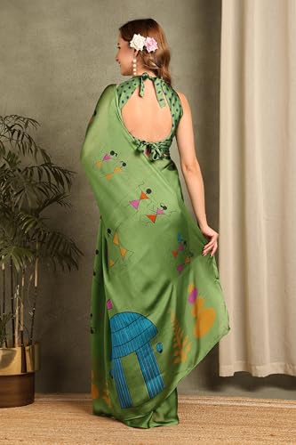 Image of MIRCHI FASHION Women Saree Floral Printed Chiffon | Breathable Lightweight Summer Sari for Office and Daily Use with Unstitched Blouse (Available in 20 Styles)