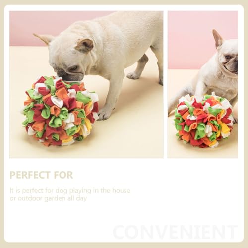 Balle multicolore pour chiots en caoutchouc robuste et alimentation lente