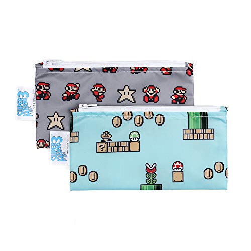Bumkins Snack Bags Nintendo Reusable Washable Food Safe BPA Free 2-Pack – 8-Bit Game  Pixel