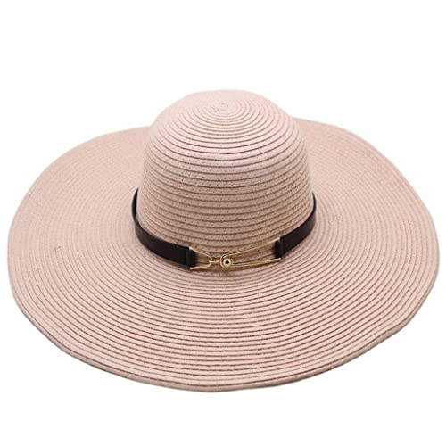 Straw beach cap rose clair pour éviter les insolations avec élégance