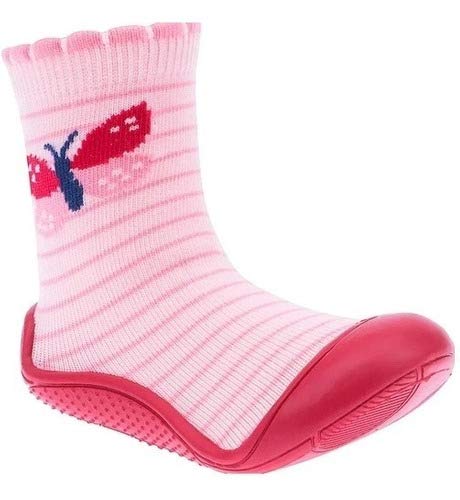 Meia Com Sola Comfort Lúdica Pimpolho Tamanho:17;Cor:Vermelho