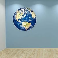 60 Second Makeover Limited Full Colour Planet Earth Wall Stickers Decal Boys Bedroom Universe Space Playroom Educational School Science Geography Wall Decals Vinyl Stickers - Large 60cm x 60cm
