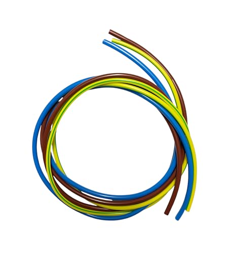Mixed 4mm PVC Wire Sleeving - Brown, Blue, Green/Yellow (1 Metre Each) - Electrical Sleeving