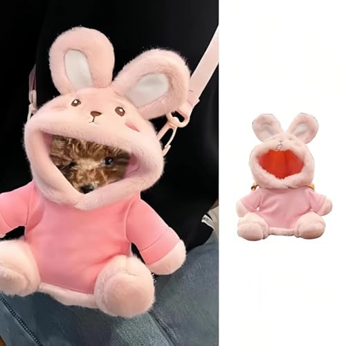 Tiny Puppy Carrier Chest Sling - Extra Small Body Carrier for Up to 4lbs Puppies Kittens, Cute Pack Pouch for Mini Yorkies Teacup Hands-Free Portable Pet Harness for Girls Boys (3-4lb Large Pink)