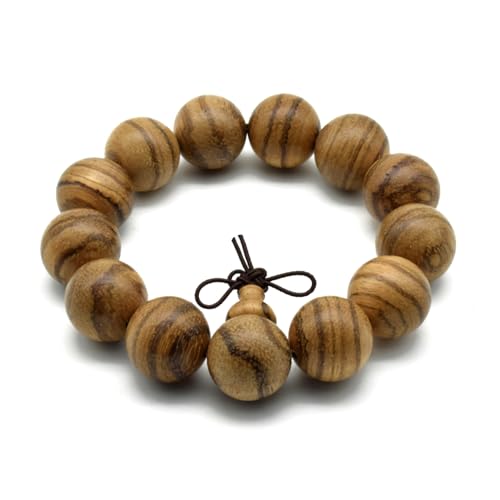Image of Zen Dear Unisex Natural Vietnam Agarwood Bead Buddhist Prayer Beads Japa Mala Necklace Bracelet Bead (18mm 13 Beads)