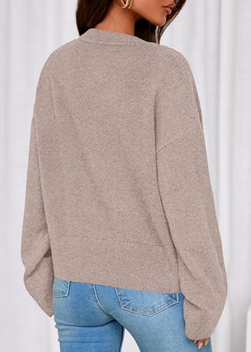 KIRUNDO Cardigan Sweaters for Women 2026 Fall Oversized Puff Long Sleeve Button Up Casual Spring Chunky Vacation Outfits(Beige, XX-Large) — view 2