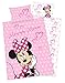 Produktbild Disneys Minnie Mouse Bettwäsche 40x60 + 100x135cm 100% Baumwolle mit Reißverschluss (100 x 135 cm)
