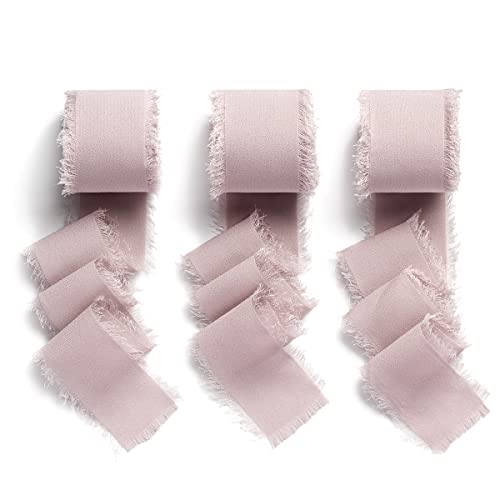 AOKSUNOVA Ruban cadeau large ruban ruban de tissu mariage ruban mousseline rose 38mm 3 rouleaux de rubans pour bricolage Cover
