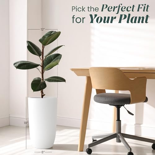 Image of YUCCABE ITALIA FOXB TPC 18 INCH Pots for Plants Highly Durable Polymers Lightweight Indoor Outdoor Plant Pots, Flower Pot Gamla Tree Planter Container Planters for Living Room, Balcony, Garden