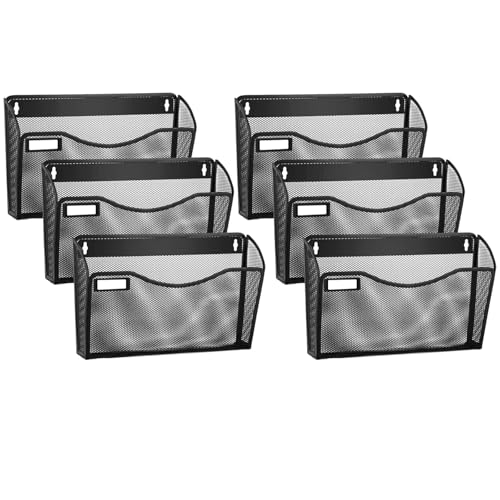samstar 6 Pack Mesh Wall Mounted File Holder Metal Wall File Pock...