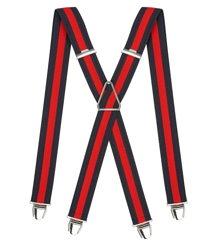 Image of PIERROT Men's Suspenders - One Size Adjustable and Elastic Suspenders for Men Trousers Heavy Duty with 4 Very Strong Clips