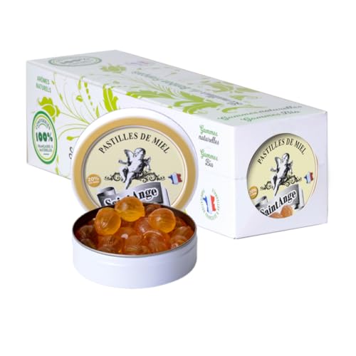 Lot 10 boites Miel Pastilles Saint-Ange Bonbons Traditionnels 100% Français Miel