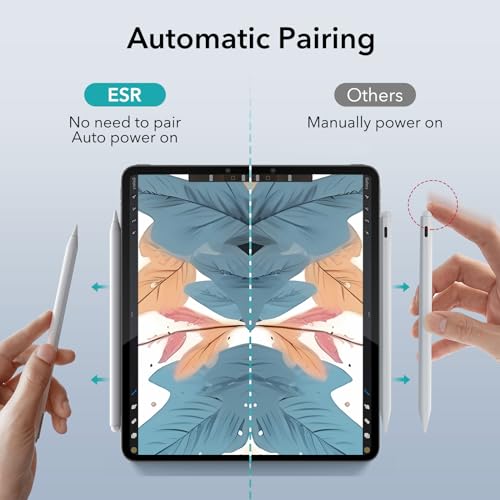 Image of ESR Stylus Pen for iPad, Magnetic Wireless Charging iPad Pencil, Digital Pencil Pro with Tilt Sensitivity and Palm Rejection for iPad Pro 12.9 /11, iPad Air 5 /4, and iPad Mini 6, White