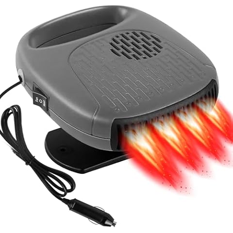 FILBA Car Heater Portable Heater for 12 Volt Heater That Plugs into Cigarette Lighter 2 in 1 Automobile Windshield Defrosting Defogger Cover