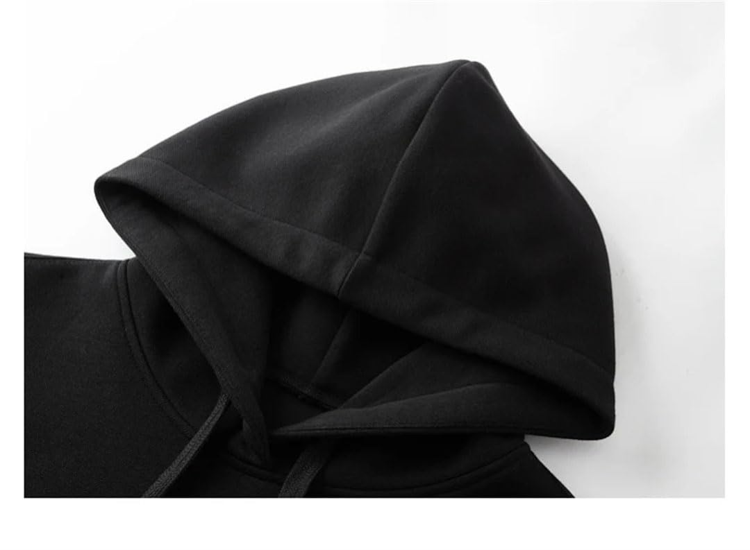 Sudadera corta con capucha para mujer, con estampado de letras, holgada, de manga larga