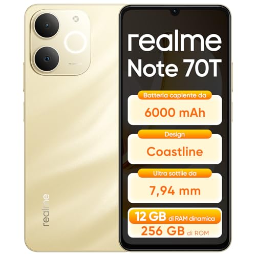 realme Note 70T 4+256GB Smartphone, Display HD da 6,75'' a