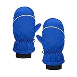 Guantes de esquí para niños – Guantes de esquí impermeables y transpirables con banda de goma para niños/niñas, guantes de invierno para snowboard, esquí, snowboard, impermeables y resistentes al viento para deportes al aire libre, niños y niñas, guantes cálidos en invierno