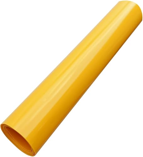 Miniatura 2 de ZLIFA - Hojas de cuero de vinilo sólido transparente de color amarillo limón, rollo de tela de PVC suave con espejo, impermeable, 12 x 47 pulgadas
