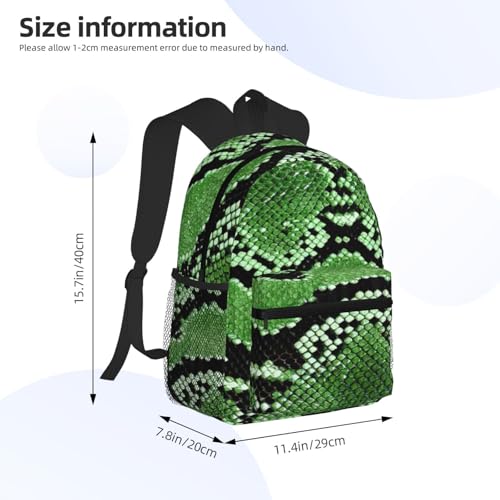 Sac à dos voyage multifonction vintage double épaule serpent vert - 4
