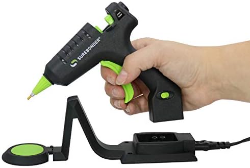Surebonder Cordless/Corded High Temperature Mini Hot Glue Gun With Detail Tip, 20 Watt, Recharge With Portable Heat Stand (CL-195F)