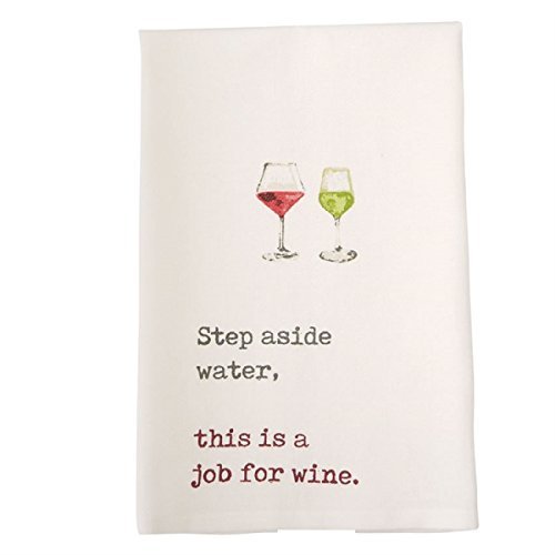 Mud Pie Wine Hand Dish Towel, White 10 Inches #TOP2