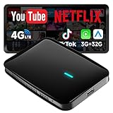 CarPlay AIボックス、Netflix/YouTube/TFカード対応 ワイヤレスCarPlayアダプター、4G LTE内蔵 ワイヤレスAndroid Autoアダプター、3GB+32GB フルAndroid搭載 AIボックスCarPlay、AIスキル搭載DriveChat、デュアルWi-Fi/Bluetooth、プラグ＆プレイ 純正有線CarPlay対応車に適合