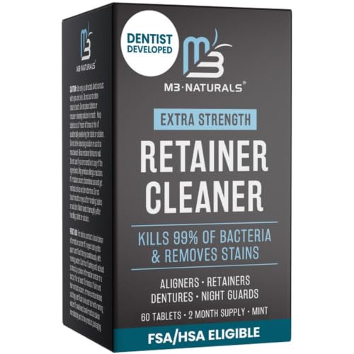 Retainer Cleaner Tablets, Denture Cleaner, Mint, 2 Month Supply by M3