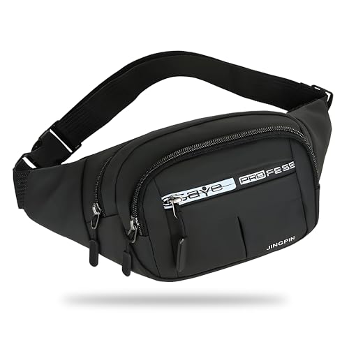 Image of Kraptick Premium Unisex Waist Bag for Men and Women - Stylish Hip Bag, Fanny Pack, Travel Money Belt (Black)