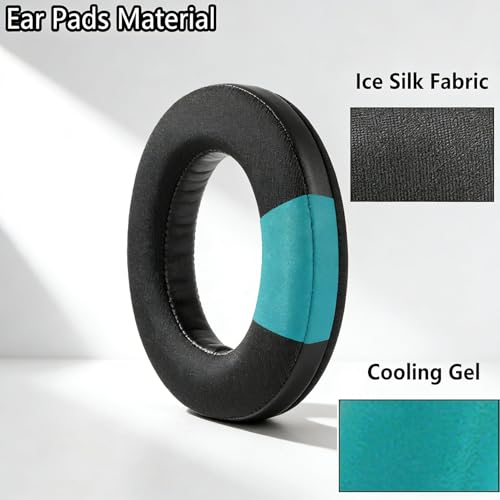 Repuestos de almohadillas para Corsair HS70 Pro HS75 XB HS60 Pro HS50 Pro, con gel refrescante y espuma de seda de hielo de alta densidad para aislamiento de ruido - Negro miniatura 2