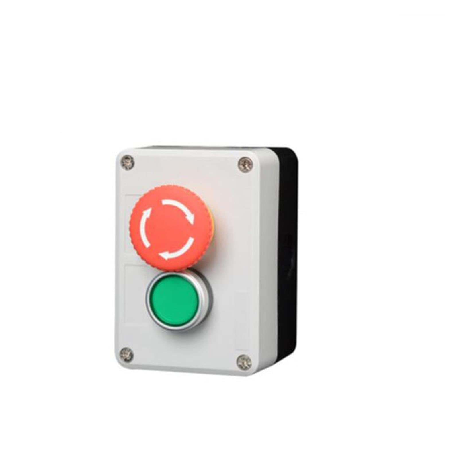 INFRI Caja de control con interruptor de botón de luz 24 V/220 V con botón de parada de emergencia auto reinicio interruptor industrial caja impermeable (color: 3 rojo, amarillo, verde, tamaño: 220 V)