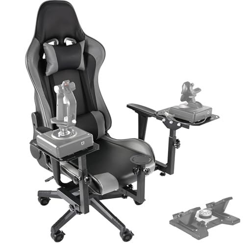 Dardoo Flight Simulator Cockpit with Gray Seats, Compatible with HOTAS Warthog, G Saitek, Airbus Stick and Throttle, A10C Rocker, Multi-Scene Applications, ExcludingThrottle, Joystick and Pedal