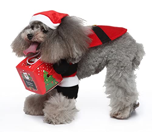 XIAOYU Dog Halloween Costume, Santa Claus, Red and White, L (Front Length: 7.5 inches, Chest Size: 11.4-13 inches) - Image 4