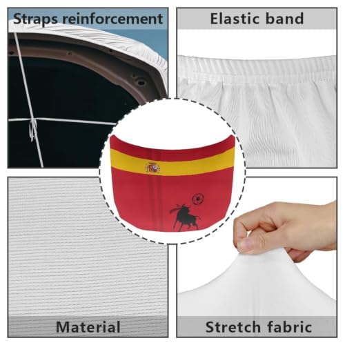 Image of Spain Car Hood Cover Polyester Elastic Fabrics Washable Suitable for Large SUV and Pickup Trucks 39x59in