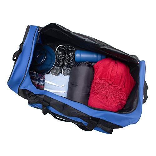 CWC Wheeled Duffel Bag - Collapsible and Multipurpose (36 inch, Blue)