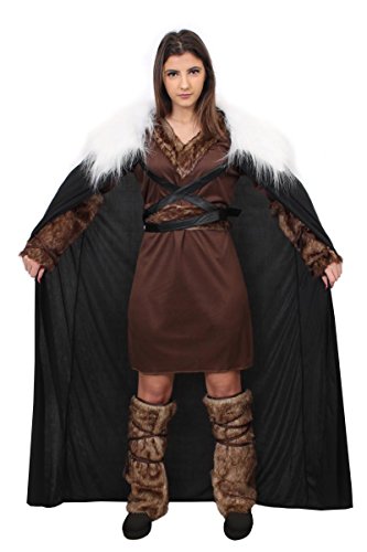 Photo de I LOVE FANCY DRESS Déguisement Viking pour Femme - Y Compris: Déguisement Viking et Une Cape Noir avec Faux Fourrure - Medium