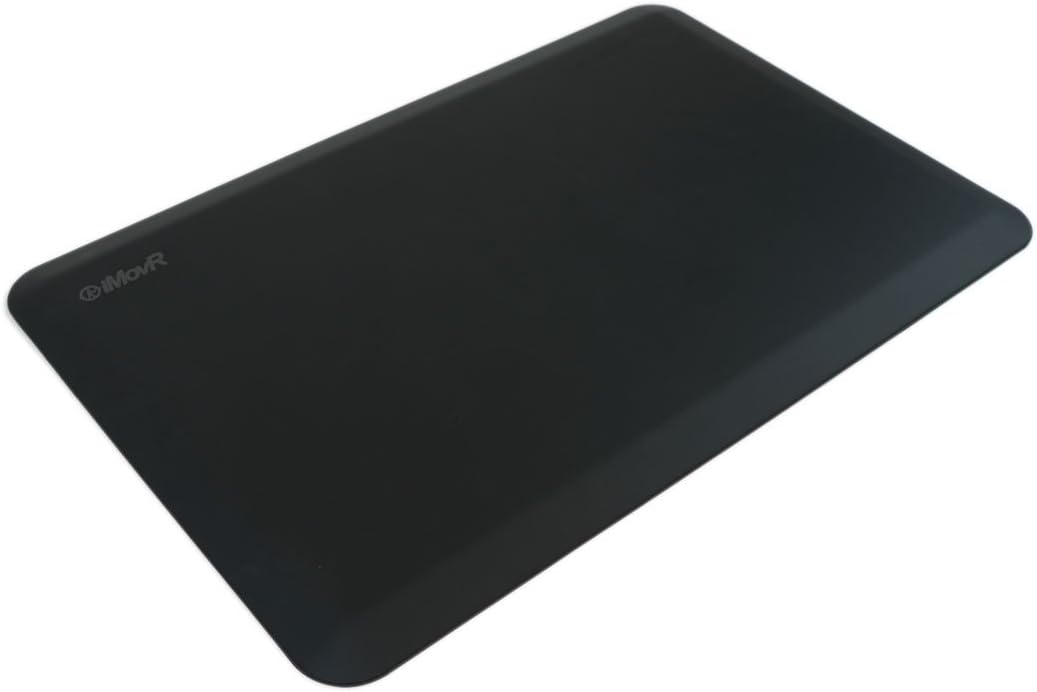 iMovR EcoLast Premium Anti-Fatigue Mats for Standing Desks (3' x 2', Black)