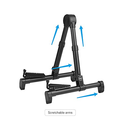 Tomshin Suporte de suporte de suporte de guitarra universal dobrável Comprimento de suporte elástico