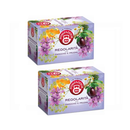 Pompadour 1913 Tisana della Regolarità Plus con Finocchio e Prugna -2 x 18 Bustine di Tè (79.2 Grammi)