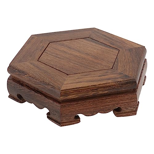 Gatuida 1pezzi Base Espositore Rotonda in Legno per Vasi e Bonsai Supporto Decorativo per Fioriere Piccole Portaoggetti per Soggiorno e Studio Artware Pedestal Multifunzionale Complesso