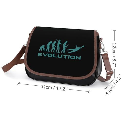Evolution Goalkeeper Soccer Leather Crossbody Bags for Women Travel Shoulder Backpack Messenger Bag Adjustable Shoulder Strap2