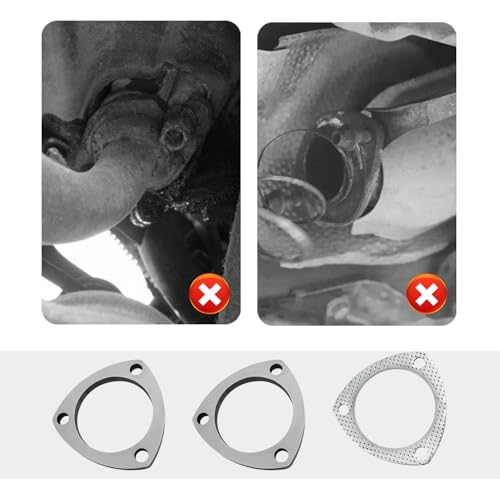 Image of 2.5 inch Exhaust Flange Gasket with 3 Exhaust Bolts Tool Set,Stainless Steel Exhaust Flange Repair Kit for Securing Exhaust System Component,Durable Car Accessories Exhaust Gaskets Kit (2.5 inch)