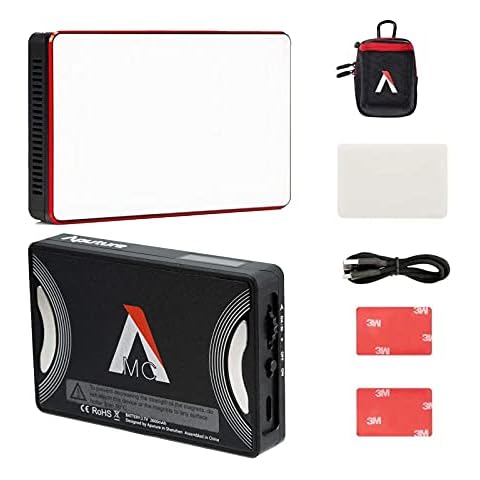 Aputure Amaran MC RGBWW Mini On Camera Video Light,3200K-6500K,CRI/TLCI 96+,HSI Mode,Support Magnetic Attraction,App with USB-C PD and Wireless Charging Cover