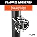 CURT 28320 Weld-On Pipe-Mount Swivel Trailer Jack, 3,000 lbs. Support Capacity, 10-3/4 Inches Vertical Travel