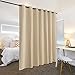 RYB HOME Wall Divider Curtain for Living Room, Noise Reduction Privacy Curtain with Anti-Rust Grommet Top Blackout Curtain for Bedroom/Kids Room, 7 ft Tall x 8.3 ft Wide, Cream Beige, 1 Pack