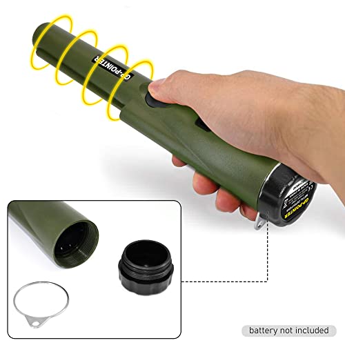 Draagbare metaaldetector vinder pinpointer, waterdichte handdetector schattenzoeker met holster, pinpointer detectoren voor het opsporen van goud, munten, zilver (groen). - Image 8