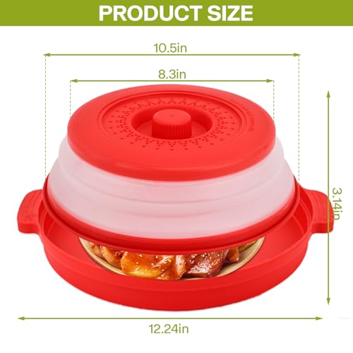Couvercle micro-ondes pliable et ventilé grand format en silicone