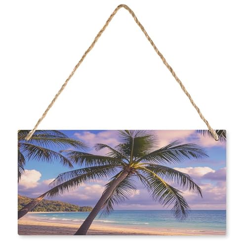 Letrero de madera de palmera tropical placa rectangular para pared 25x12.5 cm 2
