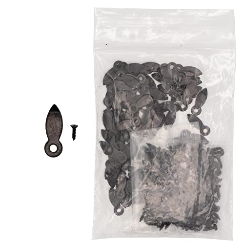 Image of Picture Frame Backing Clips Black 5 /8 inch with Screws Small Size 100 Pack - Retaining Clips for Picture Frames - Flat Turnbuttons 100 Tabs and 100 Screws