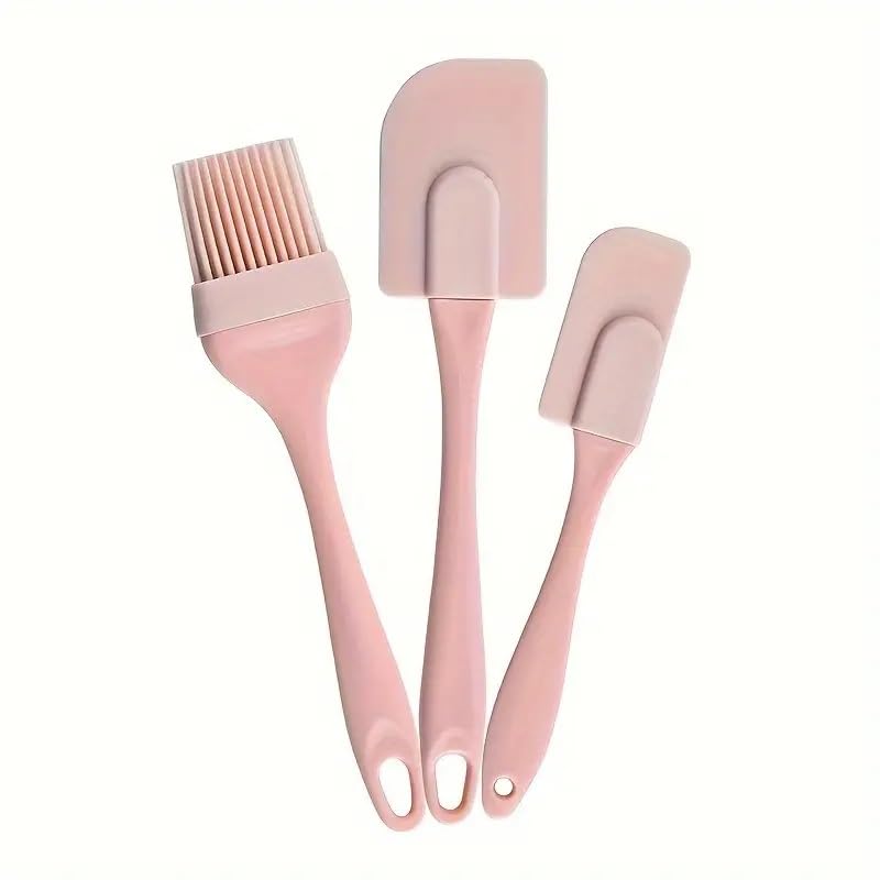 3pcs/set, Silicone Baking Spatulas, Butter Spatulas, Cream Spreader Spatulas, Oil Brush For Baking Cooking Grill, Kitchen Oil Brush, Baking Tool Sets, Kitchen Supplies, Kitchen Tools